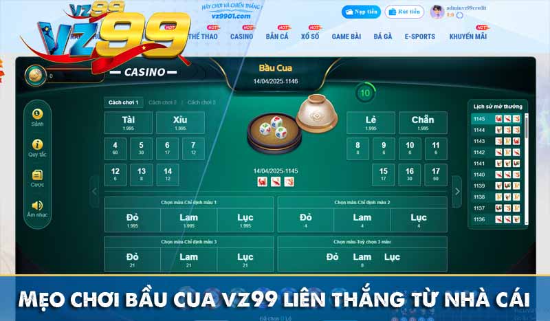 Mẹo chơi bầu cua vz99 liên thắng từ nhà cái