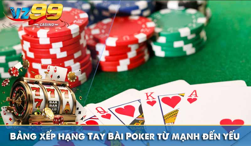 Bảng xếp hạng Tay Bài Poker từ mạnh đến yếu 11 Bảng xếp hạng Tay Bài Poker từ mạnh đến yếu