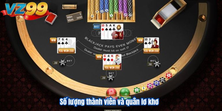 Số lượng thành viên và quân lơ khơ